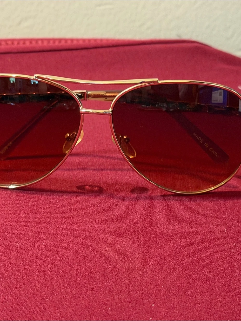 Ray-Ban Gold Frame Sunglasses with Brown Lenses